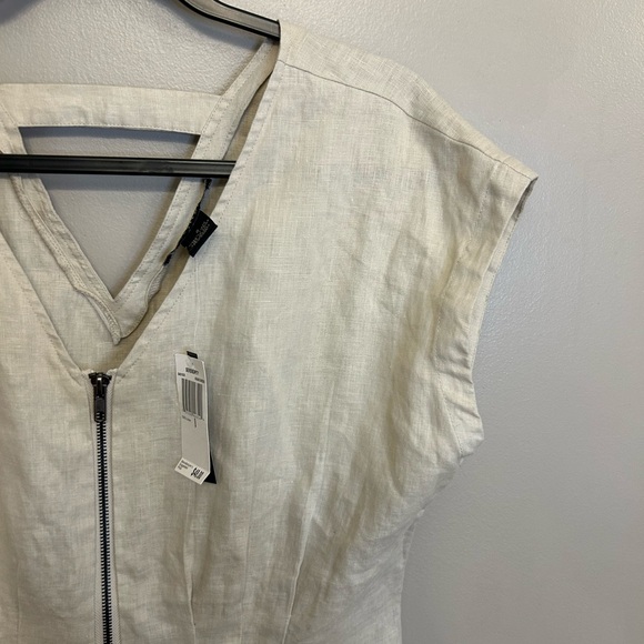 NWT Grace Elements 100% linen taupe top with cutout in back size 8 - Picture 6 of 12